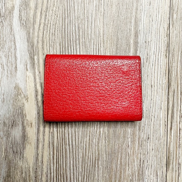 Gucci Horsebit 6-Row Key Case 5 Clips Trifold Red Leather Gold-Tone Men’s Womens - Picture 2 of 11